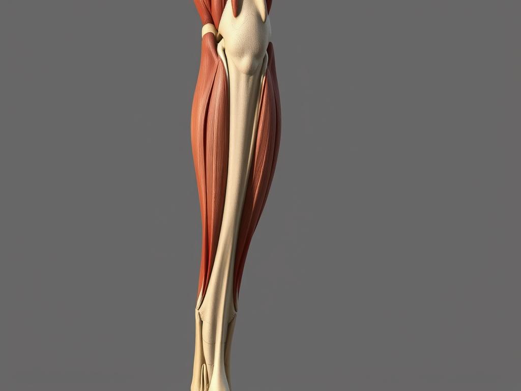 A detailed anatomical illustration of the human leg muscles in a cross-sectional view, showcasing the underlying causes of muscle soreness or "Ursache Muskelkater". The image should depict the intricate network of muscle fibers, tendons, and connective tissues with scientific accuracy, rendered in a clean, minimalist style with muted, earthy tones. Subtle lighting from the side casts long shadows, emphasizing the textural details and three-dimensional form of the musculature. The composition should be tightly framed, focusing on the specific area of the leg most prone to delayed onset muscle soreness, allowing the viewer to clearly understand the physiological mechanisms behind this common post-workout phenomenon. A detailed anatomical illustration of the human leg muscles in a cross-sectional view, showcasing the underlying causes of muscle soreness or "Ursache Muskelkater". The image should depict the intricate network of muscle fibers, tendons, and connective tissues with scientific accuracy, rendered in a clean, minimalist style with muted, earthy tones. Subtle lighting from the side casts long shadows, emphasizing the textural details and three-dimensional form of the musculature. The composition should be tightly framed, focusing on the specific area of the leg most prone to delayed onset muscle soreness, allowing the viewer to clearly understand the physiological mechanisms behind this common post-workout phenomenon.